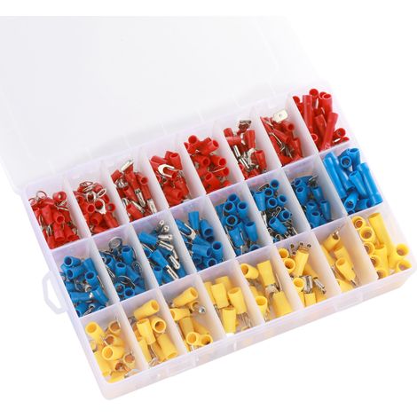 Kit électrique de connexions de fils avec désignateur et crimpeur automatique 5-en-1, 400 pièces de connecteurs, caisse de rangement réutilisable (1/4)