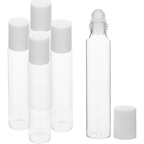 Lot De 5 Flacons À Bille Pour Huiles Essentielles Bouteilles En Verre Rechargeables 4.49 X 0.87 X 0.87 in Pour Aromathérapie Voyage Sac À Main Et Usage Quotidien (1/5)