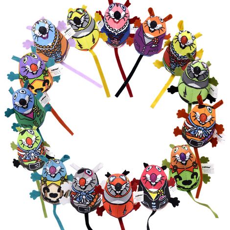 Lot de 5 jouets à mâcher pour chat, jouets en peluche interactifs et mignons pour chat, jouets divertissants pour animal de compagnie, chaton, chat, jeu, mastication, broyage, griffes et nettoyage des (1/4)