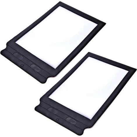 A4 Full Page Reading Magnifier,2 Pack Large Reading Magnifying Glass 3X Rectangular Plastic Low Vision Magnifier for Elderly Old Father Mother (1/4)
