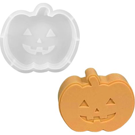 Moules en silicone pour automne, Halloween, décoration d'automne, petites bougies, moules en silicone pour bricolage, chocolats, bougies, décoration de fête d'Halloween (tête de citrouille) (1/5)