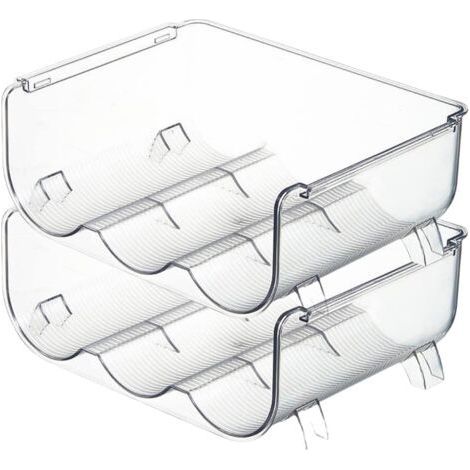ALLIANDISOrganisateur de Stockage de Bouteille d'eau 2 Pack Pack de Cuisine empilable de Cuisine et d'organisation Porte-Bouteille en Plastique Porte-Bouteille pour Armoire, 3 Bouteilles NPTERBL (1/5)