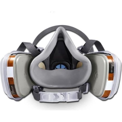 Demi-masque Respiratoire - Caoutchouc Souple - Valve Double Étanchéité - Compatible Cartouches Gaz et Particules - 1 Pièce (1/4)