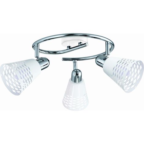 Plafonnier Candellux Discovery 3xE14 chromé blanc 50cm