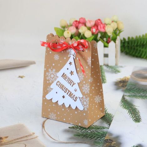 Sacs cadeaux de Noël grande capacité 24 pièces avec étiquettes et liens (12x7x18.5cm) (1/3)