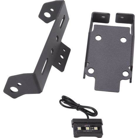Support de plaque moto avec 3 feux LED, acier carbone, remplacement pour SUZUKI GSXS 1000 2022+, porte-plaque arrière robuste et lumineux. (1/5)