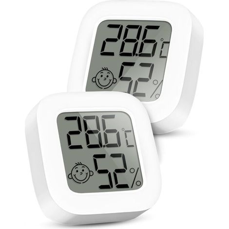 Mini Thermomètre Numérique LCD - Thermomètre et Hygromètre d'Intérieur, Thermo-Hygromètre, Humidomètre pour Chambre de Bébé, Salon, Bureau, Serre, Cave à Vin, 2 Pack (1/5)
