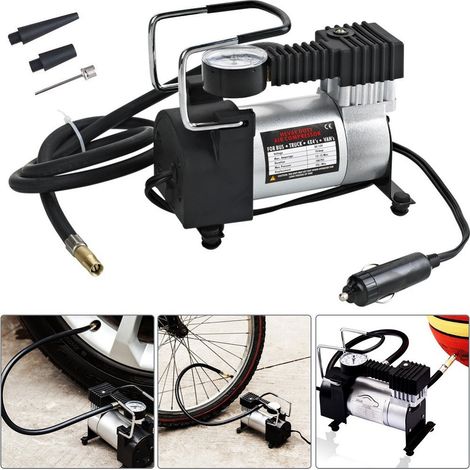 TRADE SHOP - Mini Compressore Aria Portatile Auto 12v 140psi 3 Connettori Bici Gonfiabili - (1/5)