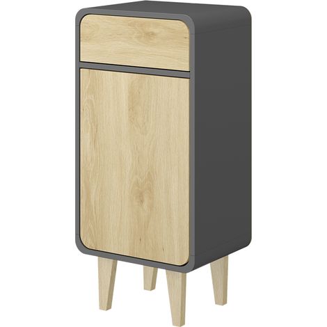 Mobile midi Arla, Antracite/Rovere dorato, 40 x 81 cm, Vicco