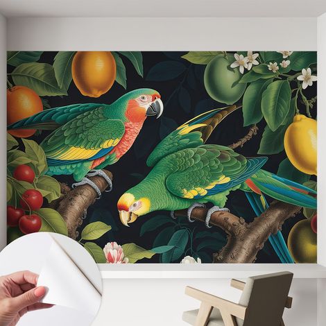 Carta da parati adesiva - lavabile - decorazione murale - per cucina - pellicola decorativa Avventura tropicale 152x104 cm (1/5)