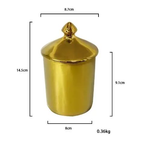 Pot à bougie parfumée en céramique avec couvercle peut également servir de boîte à bijoux, de bougeoir ou de récipient pour fruits secs.