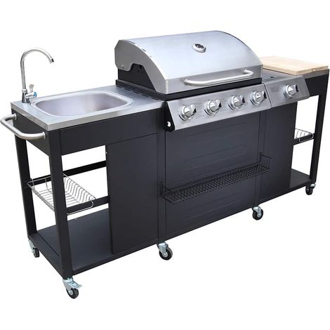 Maison Exclusive - Barbecue da Cucina per Esterni Montana 4 Fornelli