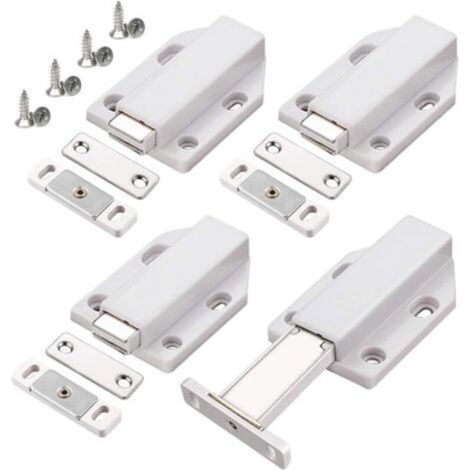 Push to Open 4 Pièces Push Open Poussoir Porte Placard Aimant Fermeture pour Armoire Tiroir Systeme Loquet Magnetique Verrou Poussoir Porte Amortisseur Pour La Porte de Placard