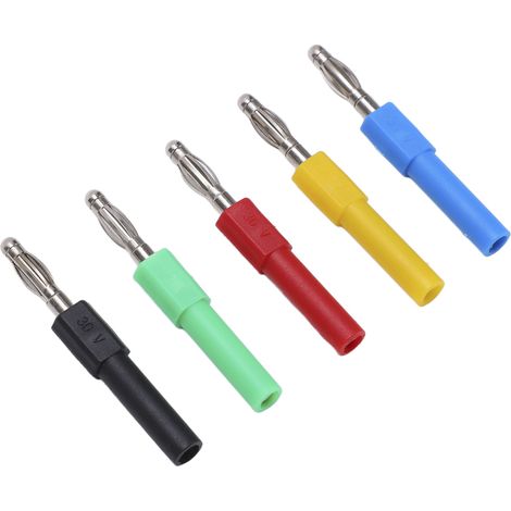 Paquete de 5 conectores banana J.20012, adaptador de enchufe de 4 mm a toma de 2 mm para multímetros. (1/5)