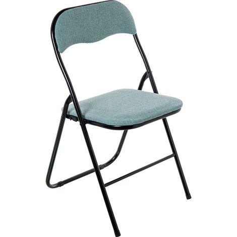 Chaise Pliante en métal et Tissu 44 x 47 x 80 cm, Vert et Noir, 44x47x80 cm (1/5)