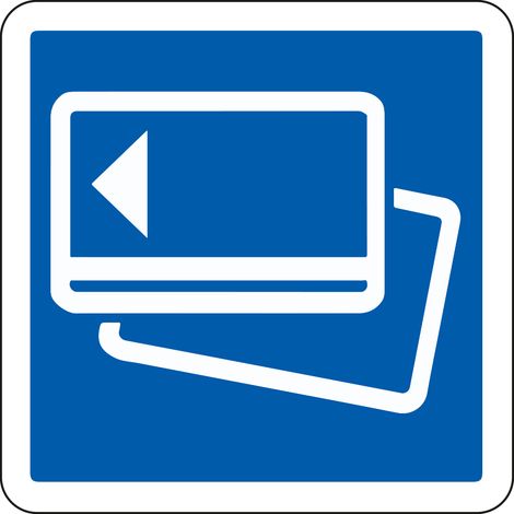 Panneau Indication C64b – Paiement par carte bancaire – Carré Classe 1 350 mm – Gamme ECOLIGN (1/5)