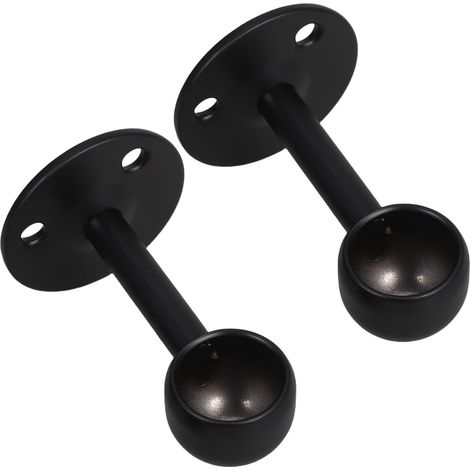 Support de tringle à rideau de douche Vaguelly, bride en acier inoxydable noir, pour penderie, armoire (1/5)