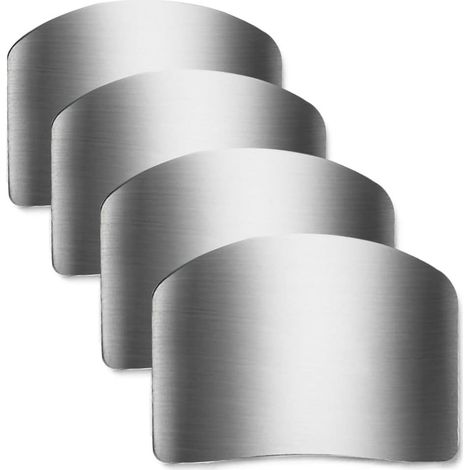 Protège-doigts en acier inoxydable, protection pour les doigts de cuisine, lot de 4 protège-lames, pour couper et trancher en cuisine (1/5)