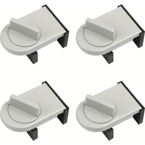 Ensemble de 4 bloque-fenêtres, bloque-fenêtres anti-vol, verrou de sécurité avec clé pour portes et fenêtres coulissantes, 4 pièces (1/5)
