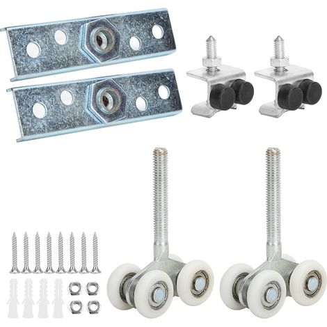 Lot de 2 roulettes suspension pour porte douche avec rouleau en (1/5)