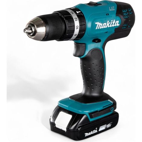 Trapano avvitatore percussione 18v 2 velocità 2 batterie litio 1,5ah rapido ergonomico con mandrino autoserrante e coppia 30nm per legno e metallo (1/5)