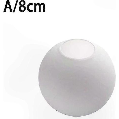 Abat-jour sphérique en verre blanc avec diffuseur rond pour éclairage d'ambiance 8 cm (1/5)
