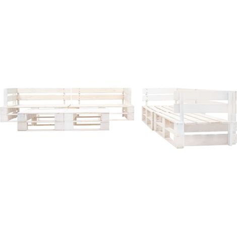 Maison Exclusive - Set Divani da Giardino su Pallet 6 pz in Legno Bianco