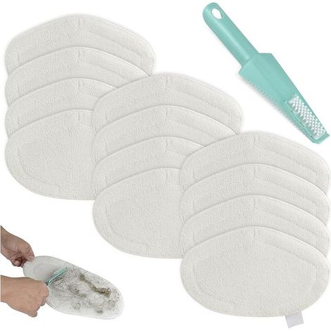 12 Pièces Lingette Serpillere pour Vaporetto Polti Accessoires Serpillere Balai Vapeur Microfibre Reutilisable Compatible avec Polti Vaporetto Remplacement pour PAEU0332 (1/5)