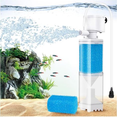 Filtre pour aquarium – Pompe de 6 W avec fonction de filtration, de circulation et d’oxygénation – Séparation multicouche des impuretés (1/4)