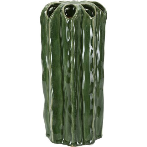 Vaso Cactus Tall piccolo in ceramica verde a forma di cactus
