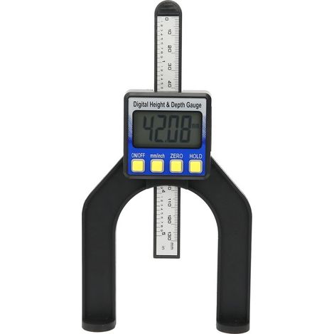 Gistuch Digitaler Tiefenmesser, Höhenmesser 0-80 mm, LCD-Anzeige für Holzbearbeitung und Bauwesen (1/5)