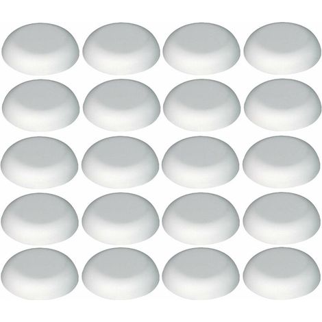 Lot de 20 bouchons blancs 24mm – Téton 6mm en delrin pour fixation bois – Cache vis pour meuble cuisine et salle de bain