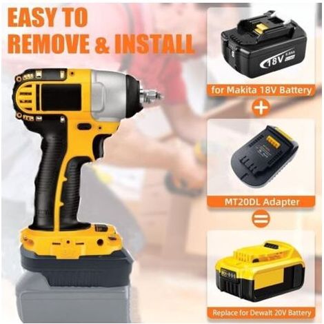 Adaptateur de Batterie pour Makita et Dewalt, avec caractéristiques : 18V, Kit (1/5)