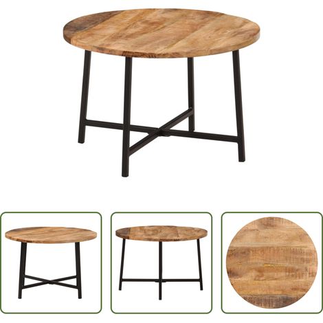 Bois de manguier - Table basse 54x54x35 cm bois de manguier solide et fer (1/5)