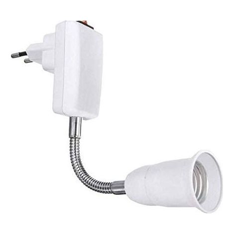 Douille E27 avec Interrupteur pour Lampe Murale Cuisine, AC 220V, Support Lampe Douille E27 à Poser, Spot Lampe Murale sans Fil pour Lampe de Lecture, Lampe de Garage (sans ampoule) (1/4)