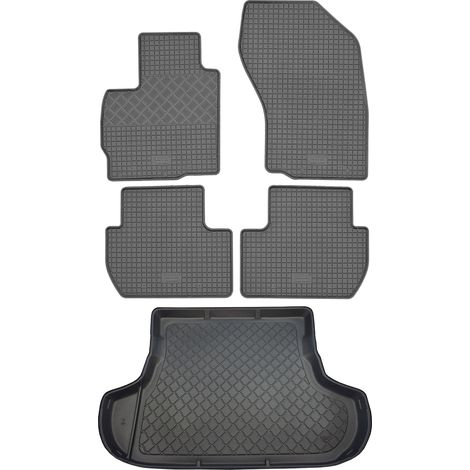 Ensemble de tapis de sol en caoutchouc pour Peugeot 4007 SUV (5 portes) de mars 2007 à août 2012 : tapis de sol de voiture et tapis de coffre. (1/5)