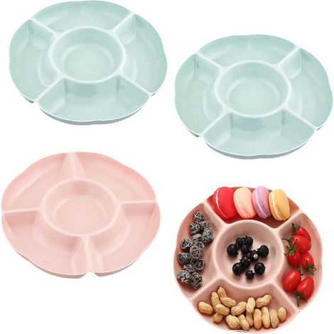 Plateau à snacks réutilisable avec 5 compartiments, 4 pièces, (1/5)