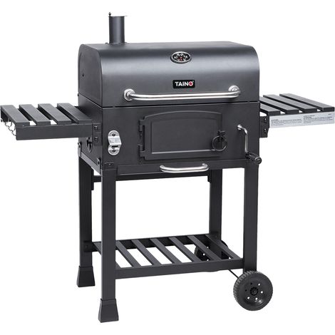 Fumoir TAINO HERO XL – Grille à charbon 57x42 cm – Réglage de température par manivelle – 2 vannes d'alimentation en air