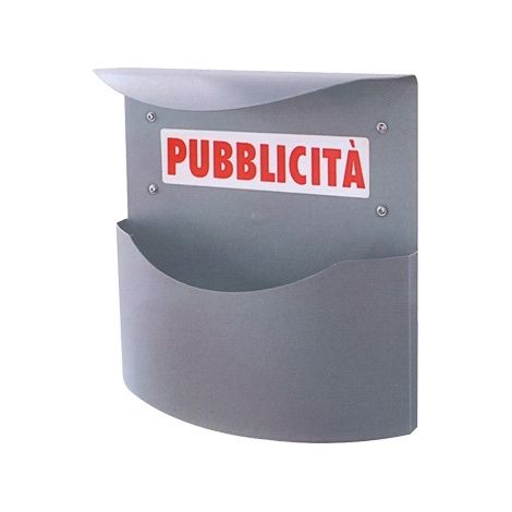 Cassetta postale porta pubblicit argento marsupio cm.: L34,5xP12,5xH35