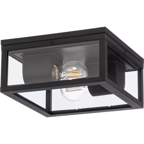 [GEBRAUCHT] B-Ware Lindby Kremena Außen Deckenleuchte Deckenlampe Deckenlicht Leuchte Lampe Schwarz