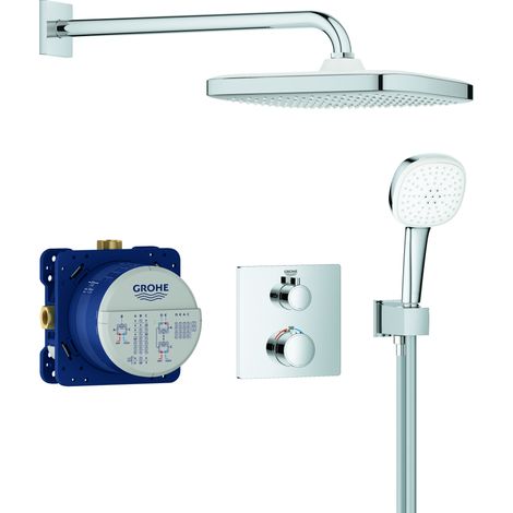 GROHE Grohtherm Cube Système de douche, set complet avec corps