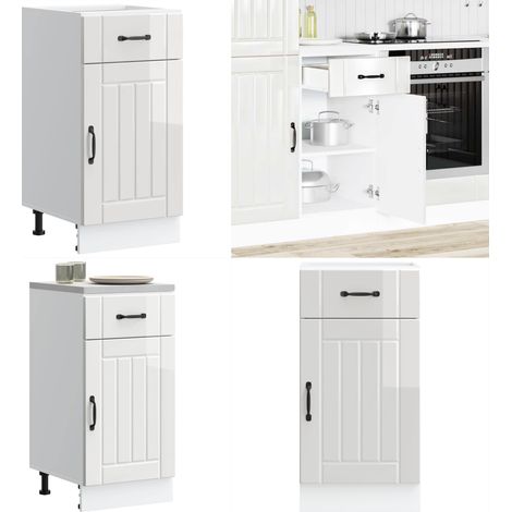 vidaXL Küchen-Unterschrank Lucca Hochglanz-Weiß Holzwerkstoff (1/5)