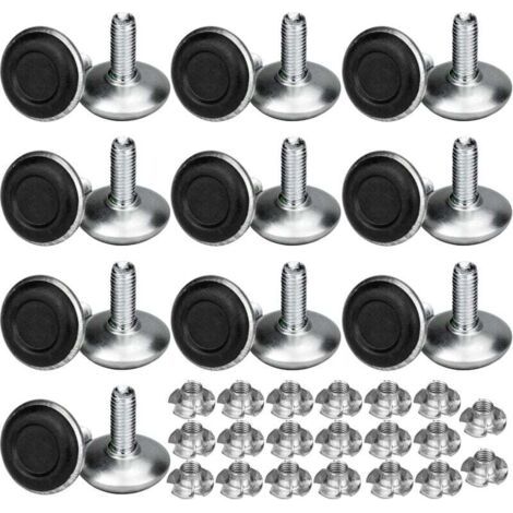 Pair 20er-Pack verstellbare Nivellierfüße für Möbel, Nivellierfüße mit T-Mutter, M8x20x30mm Gewinde, Schrauben zum Nivellieren von Möbelfüßen, Stühlen, Tischen
