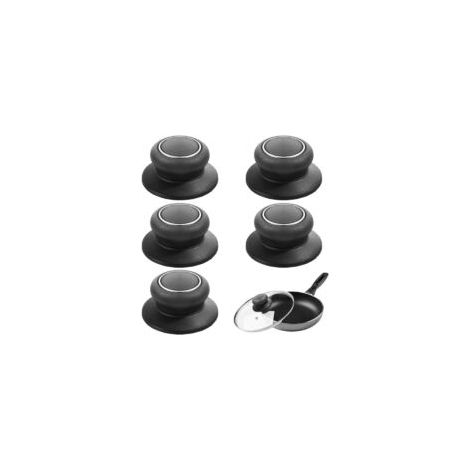 5 Pièces boutons de rechange universels pour couvercle de casserole, bouilloire et casserole Noir (1/5)