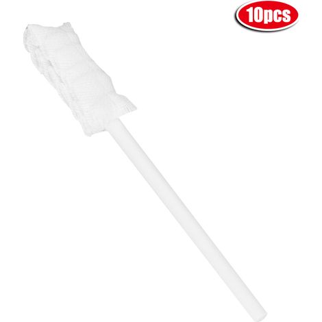 Lot de 10 bâtonnets de gaze jetables pour bébé, pour le nettoyage buccal et les soins dentaires. (1/5)