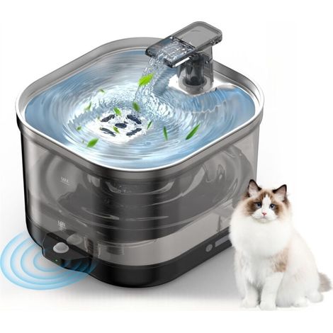 Fontaine d'eau sans fil pour chats et chiens - 2,0 litres