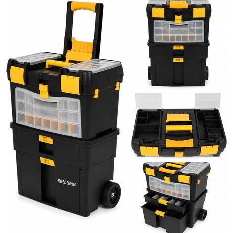 Carrello portautensili a 3 scomparti con organizer Kraft&Dele