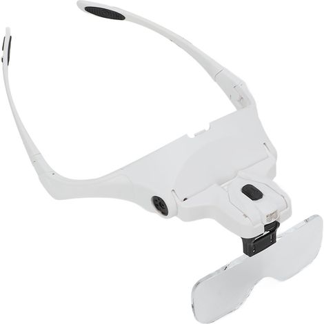 Lot de 5 loupes optiques pour casque-loupe, structure ergonomique, 2 LED électroniques, lecture précise, tête ajustable (1/5)