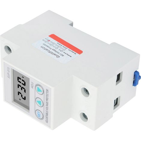 LCD-Anzeige, einphasig, einstellbarer Über- und Unterspannungsschutz, 230 V AC (63 A) (1/5)
