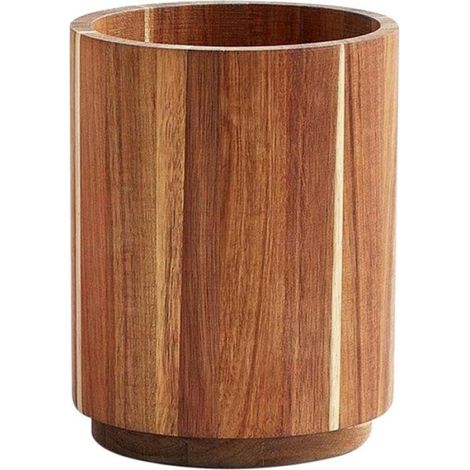Porte-Ustensiles Rustique en Bois, Rack Tournant pour Cuillères et Fourchettes, Pour Maison et Extérieur (1/5)